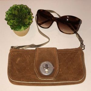 Michael Kors brown suede evening purse - VGUC